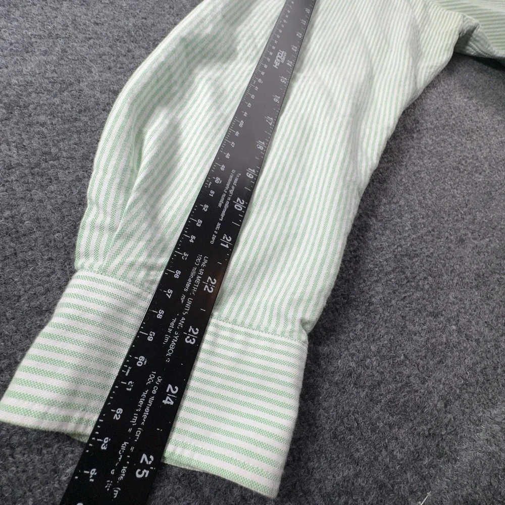 POLO RALPH LAUREN Long Sleeve‎ Shirt Mens 17-36 Green Stripe Flesh Pony *